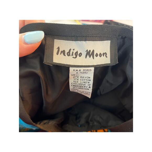 Indigo Moon Patchwork Jacket XL (16-18) Embroidered Art to Wear Boho - Picture 7 of 7